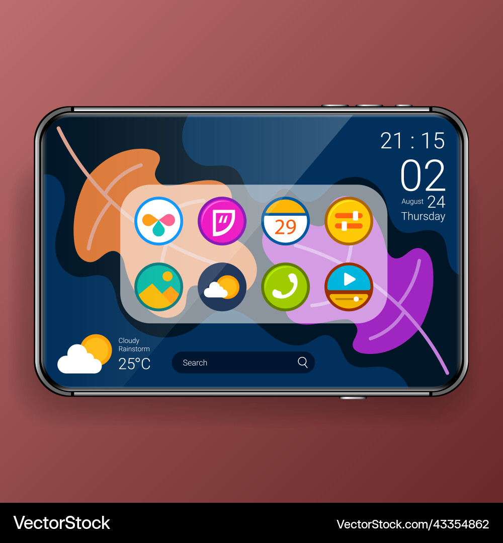 Mobile apps menu user interface digital realistic Vector Image