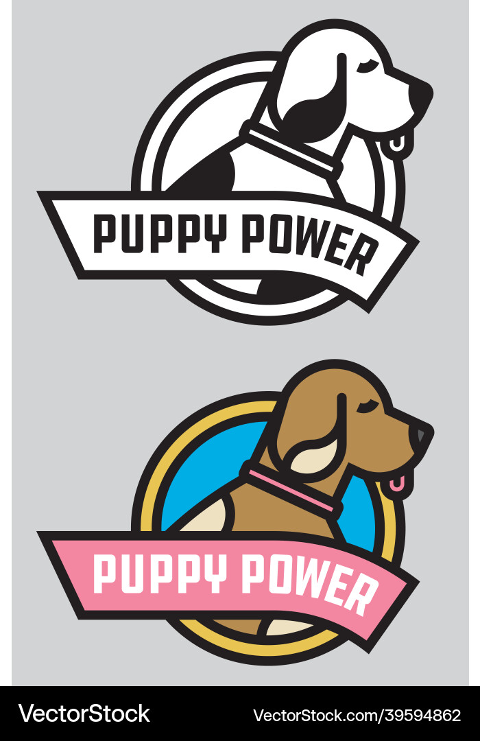 Puppy power badge or logo Puppy power badge or logo vector image