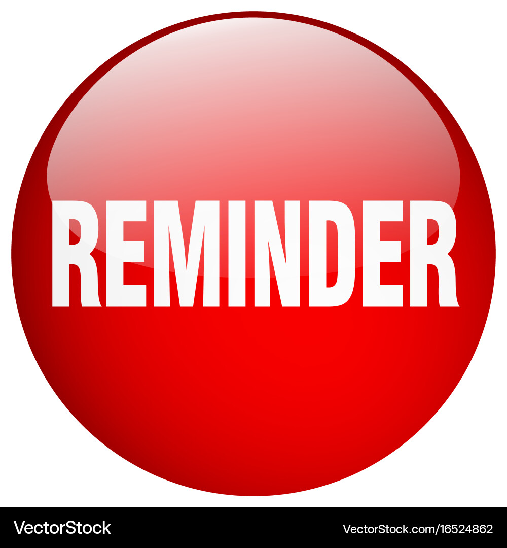 Red Round Push Button Reminder vector image