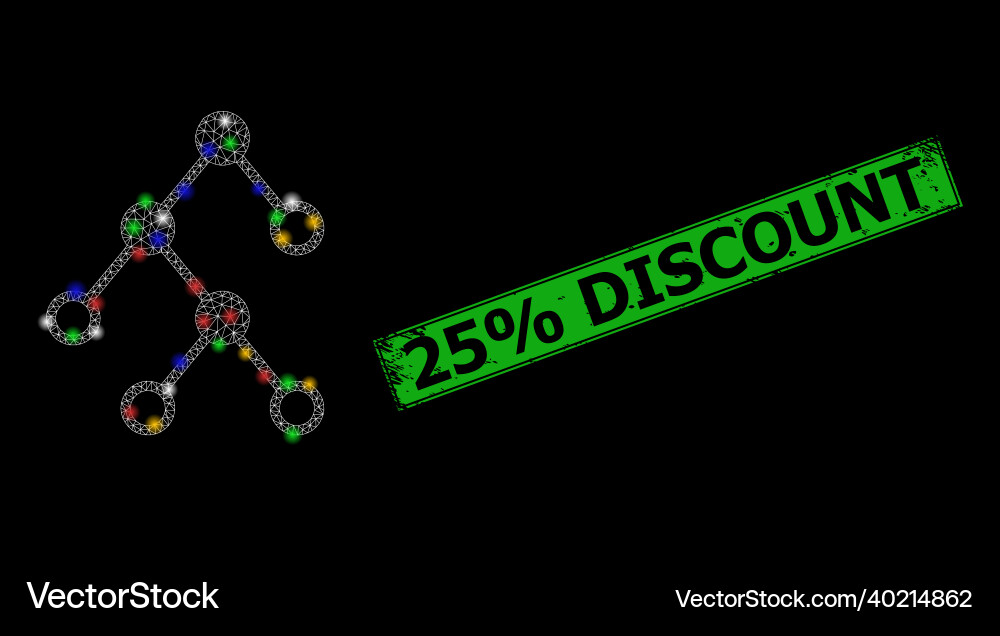 Rubber 25 discount badge with net binary Rubber 25 discount badge with net binary vector image