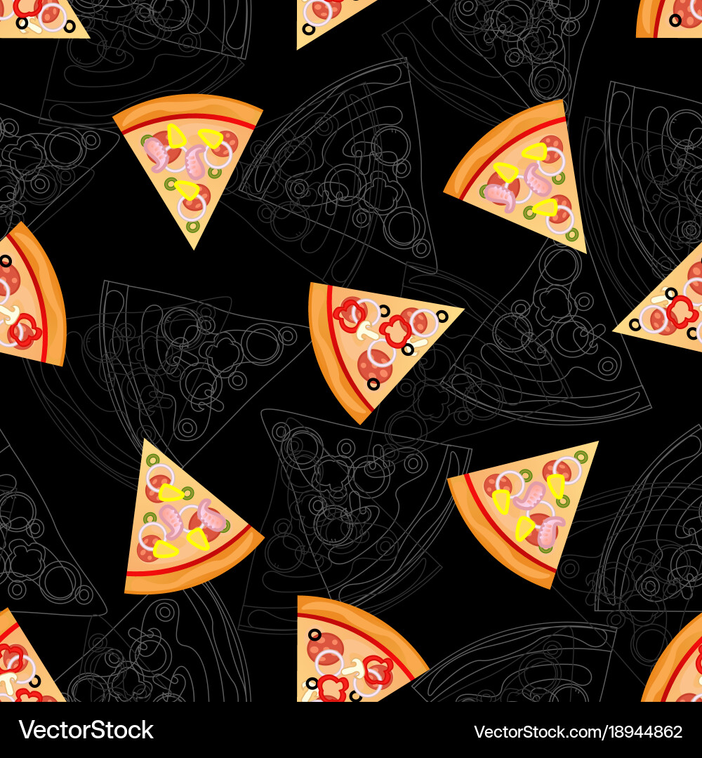 Seamless texture color pattern with pizza Vector Image