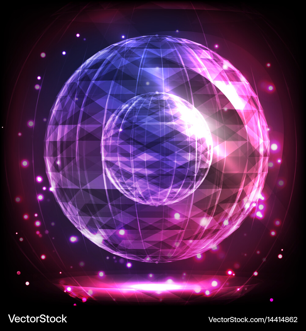 Sphere consisting of triangles and lines Vector Image