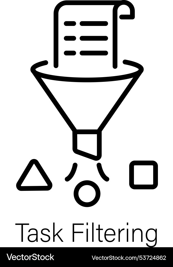 Task filtering vector image