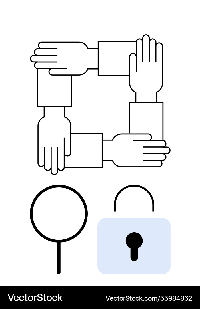 Teamwork and trust framework with collaboration Vector Image