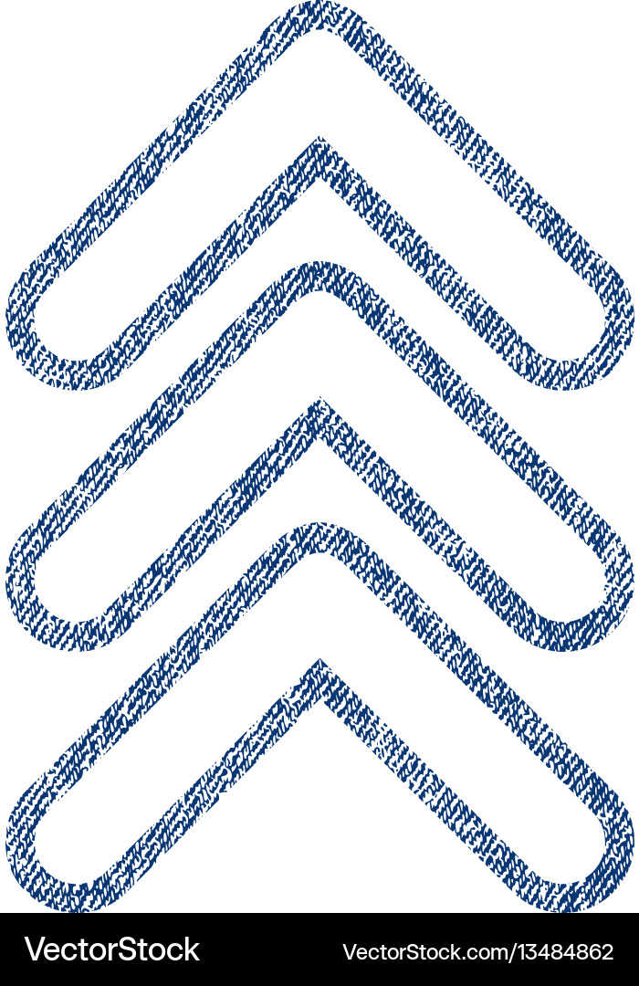 Triple pointer up fabric textured icon Vector Image