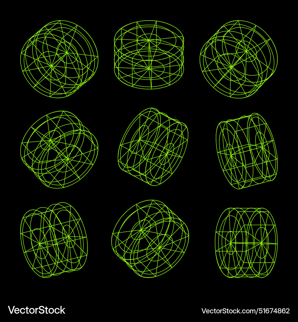 Wireframe lined shapes perspective mesh 3d grid Wireframe lined shapes perspective mesh 3d grid vector image