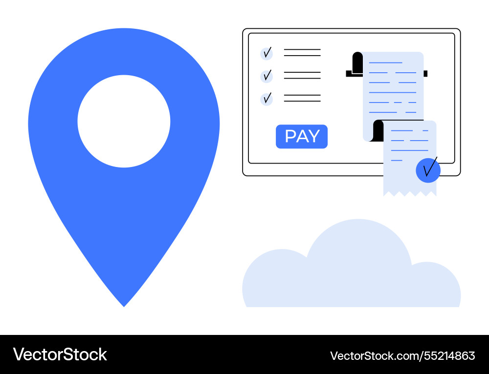 Digital transaction concept with location marker Digital transaction concept with location marker vector image