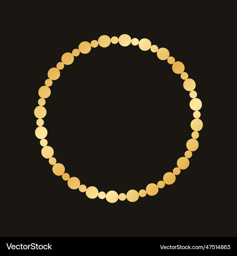 Golden round frame made with dots pattern Golden round frame made with dots pattern vector image