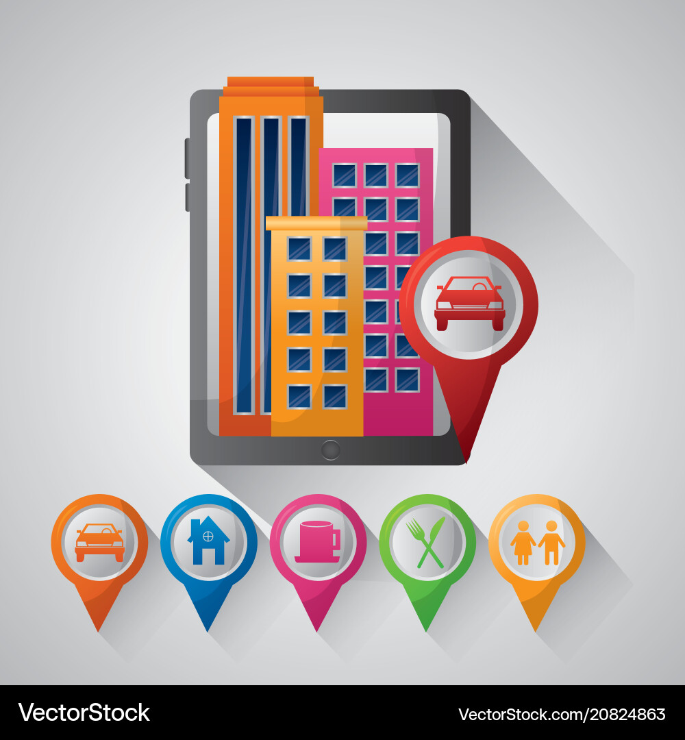 Gps navigation application Gps navigation application vector image