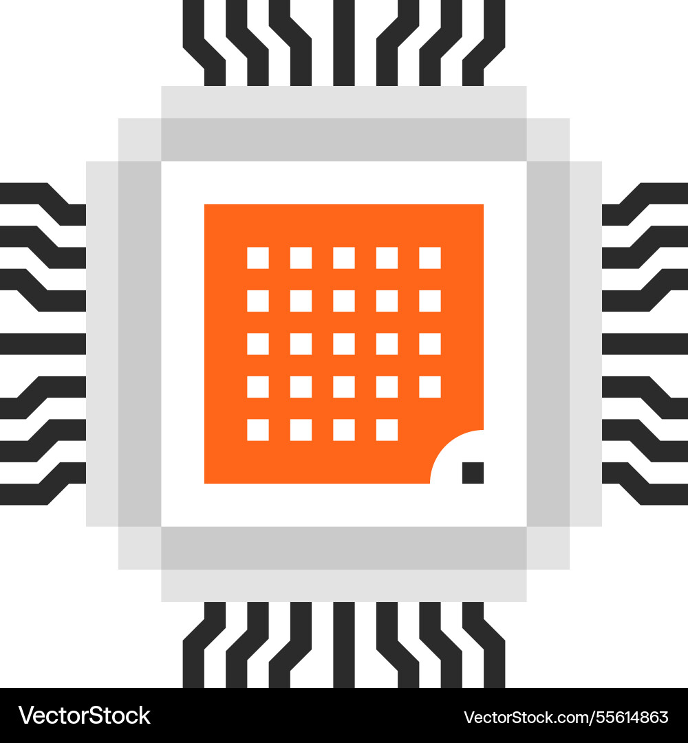 Hardware flat line web icon concept Vector Image