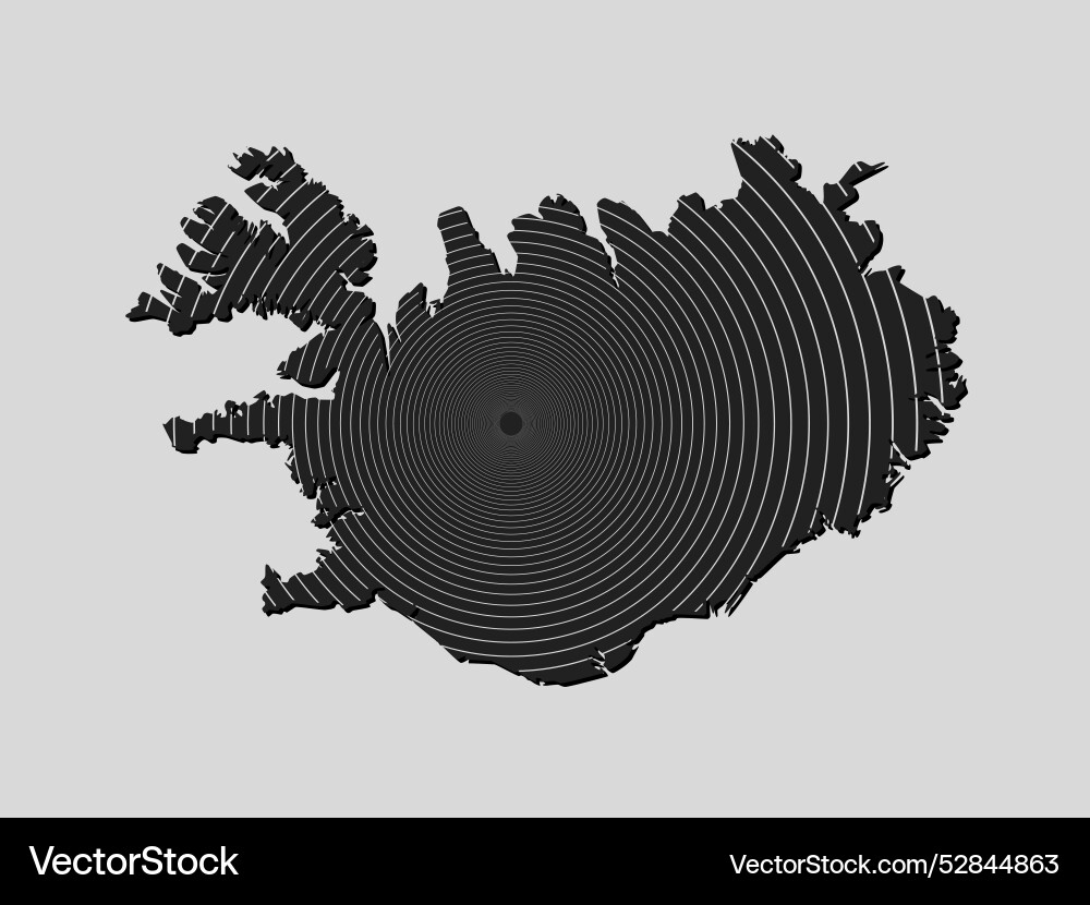 Iceland map from lines - internet radio signal Vector Image