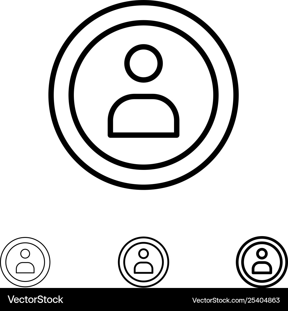 Interface navigation user bold and thin black Interface navigation user bold and thin black vector image