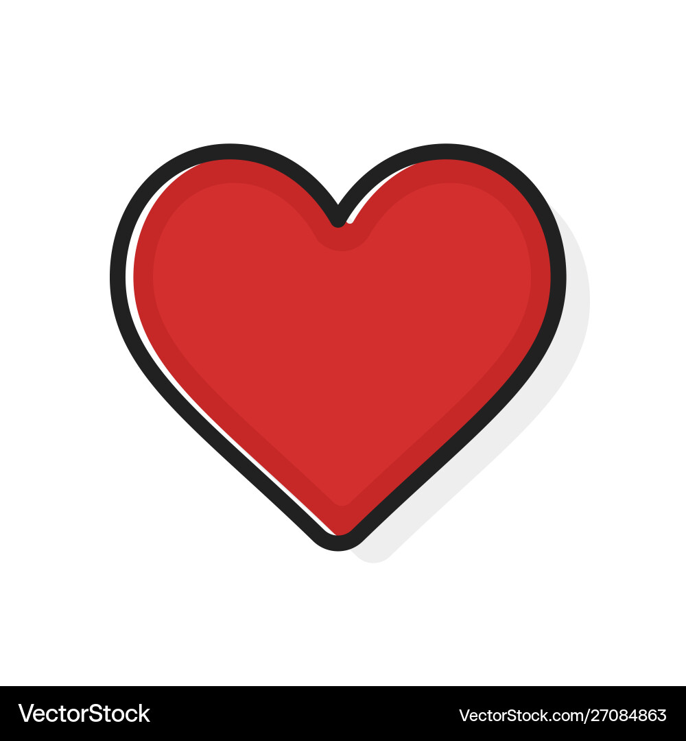 Like and heart icon flat outline style live Like and heart icon flat outline style live vector image