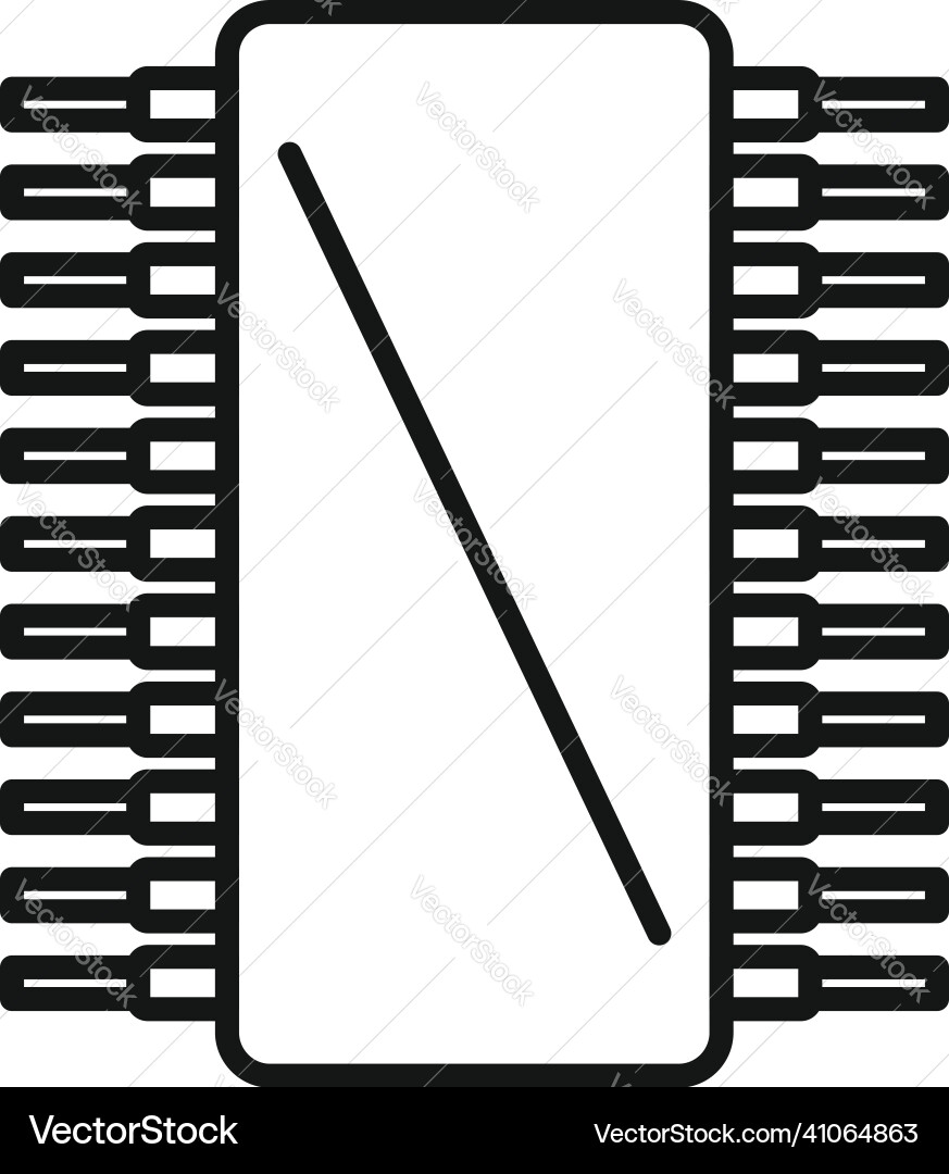 Microchip icon outline cpu circuit Microchip icon outline cpu circuit vector image