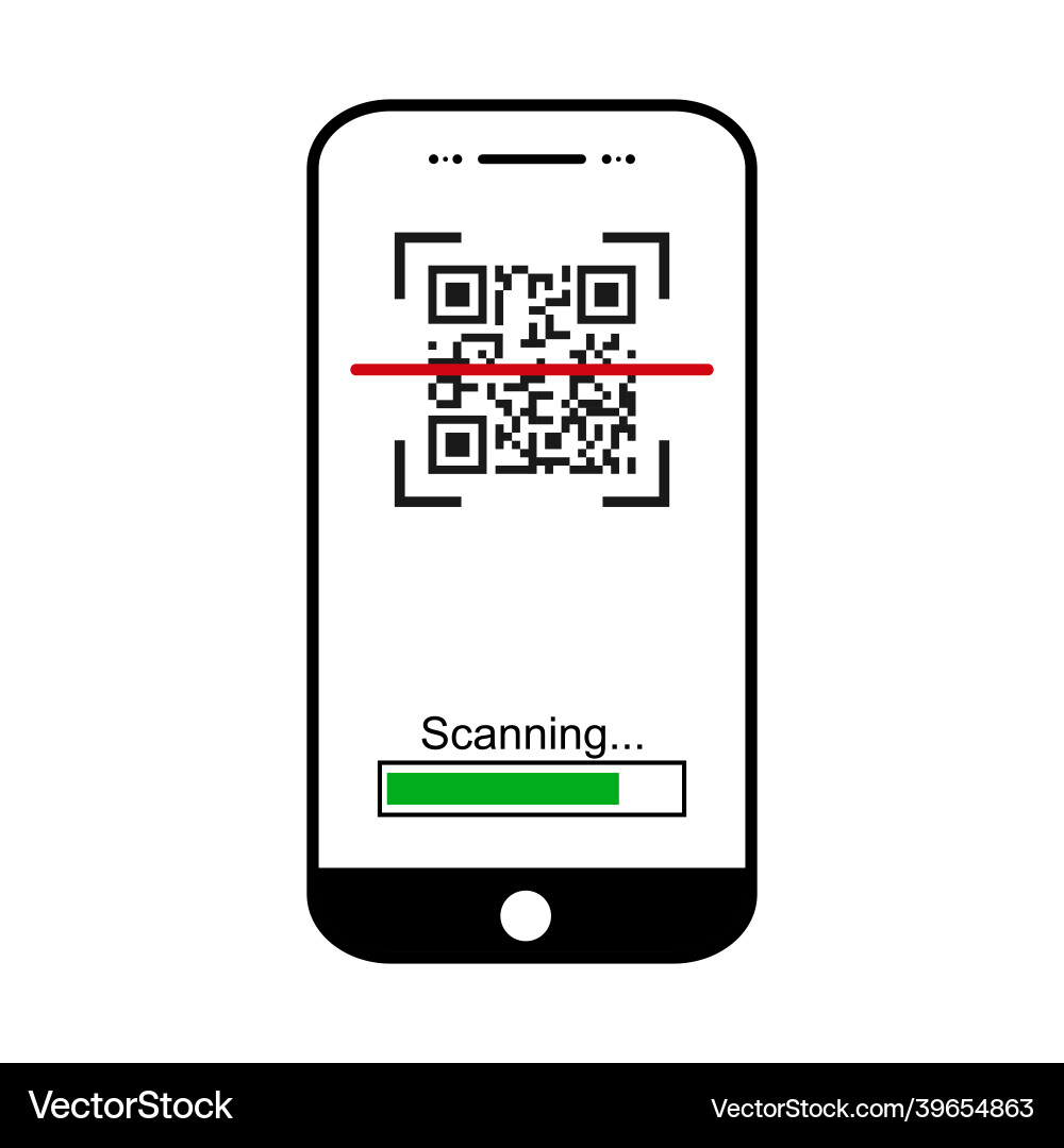 Mobile Scan QR Code Icon vector image