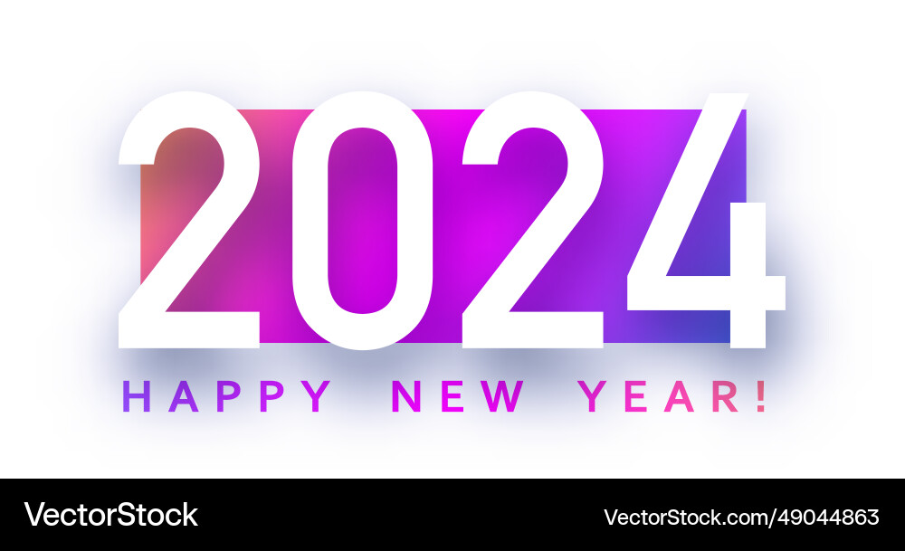 New year 2024 paper numbers for calendar header Vector Image