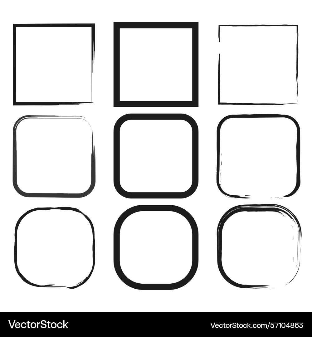 Outlined square icon frame shape minimal box form Outlined square icon frame shape minimal box form vector image