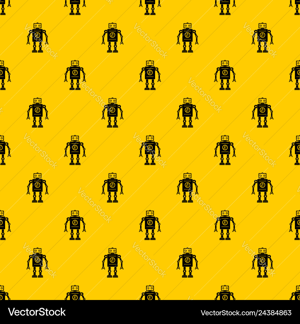 Retro robot pattern Retro robot pattern vector image
