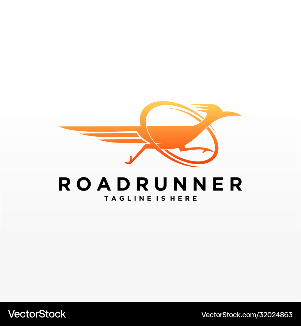 Roadrunner bird abstract minimal simple geometric vector image