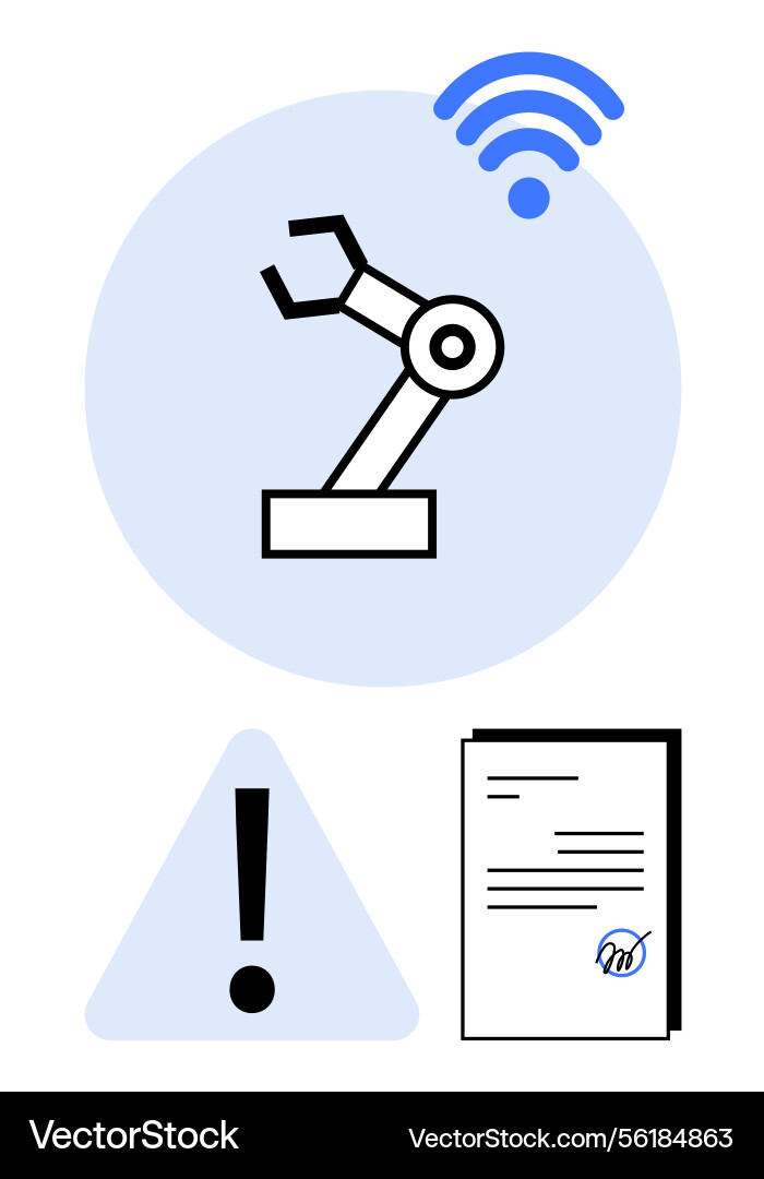 Robotic arm automation with wireless control Robotic arm automation with wireless control vector image