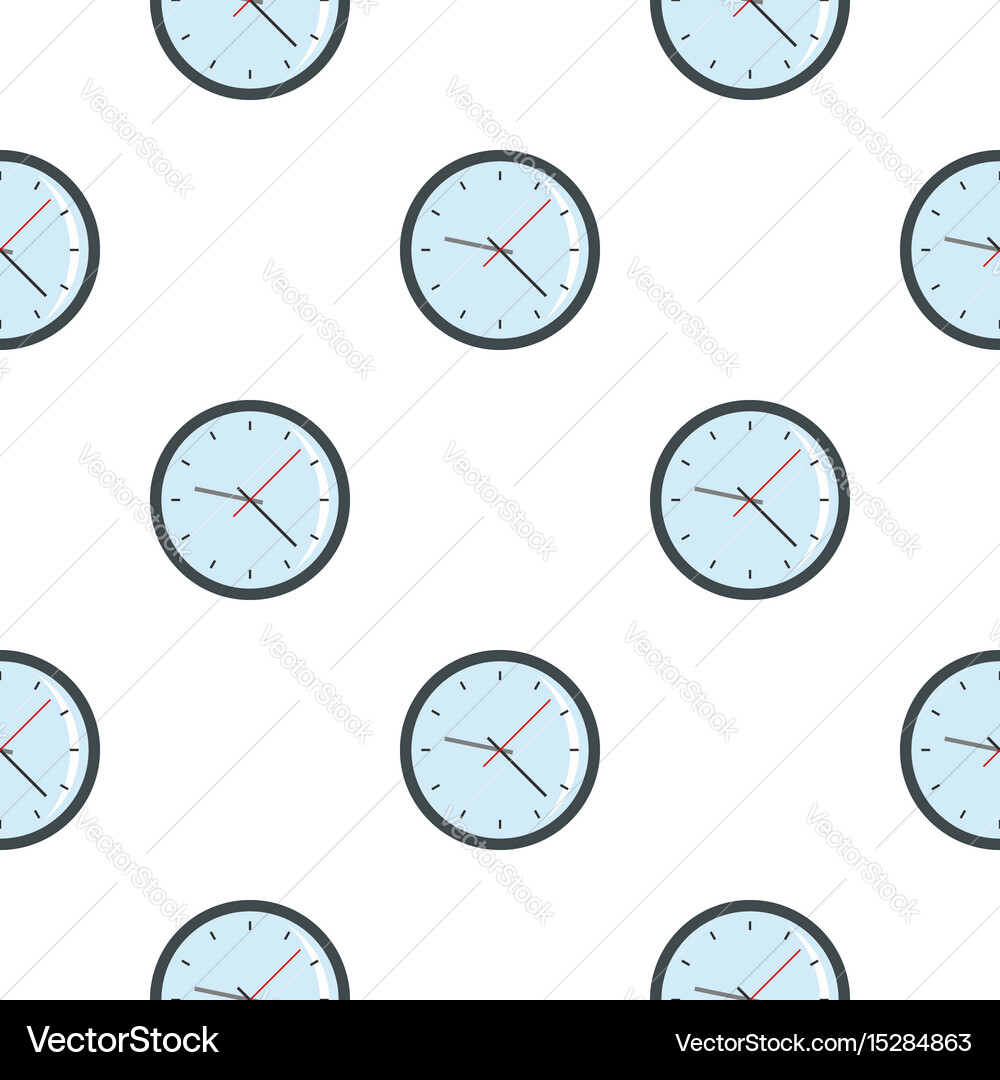 Round analog clock face pattern seamless vector image
