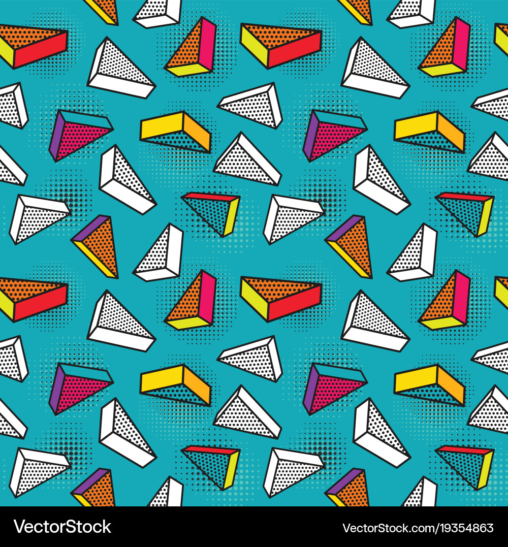 Seamless pattern colorful with 3d Vector Image