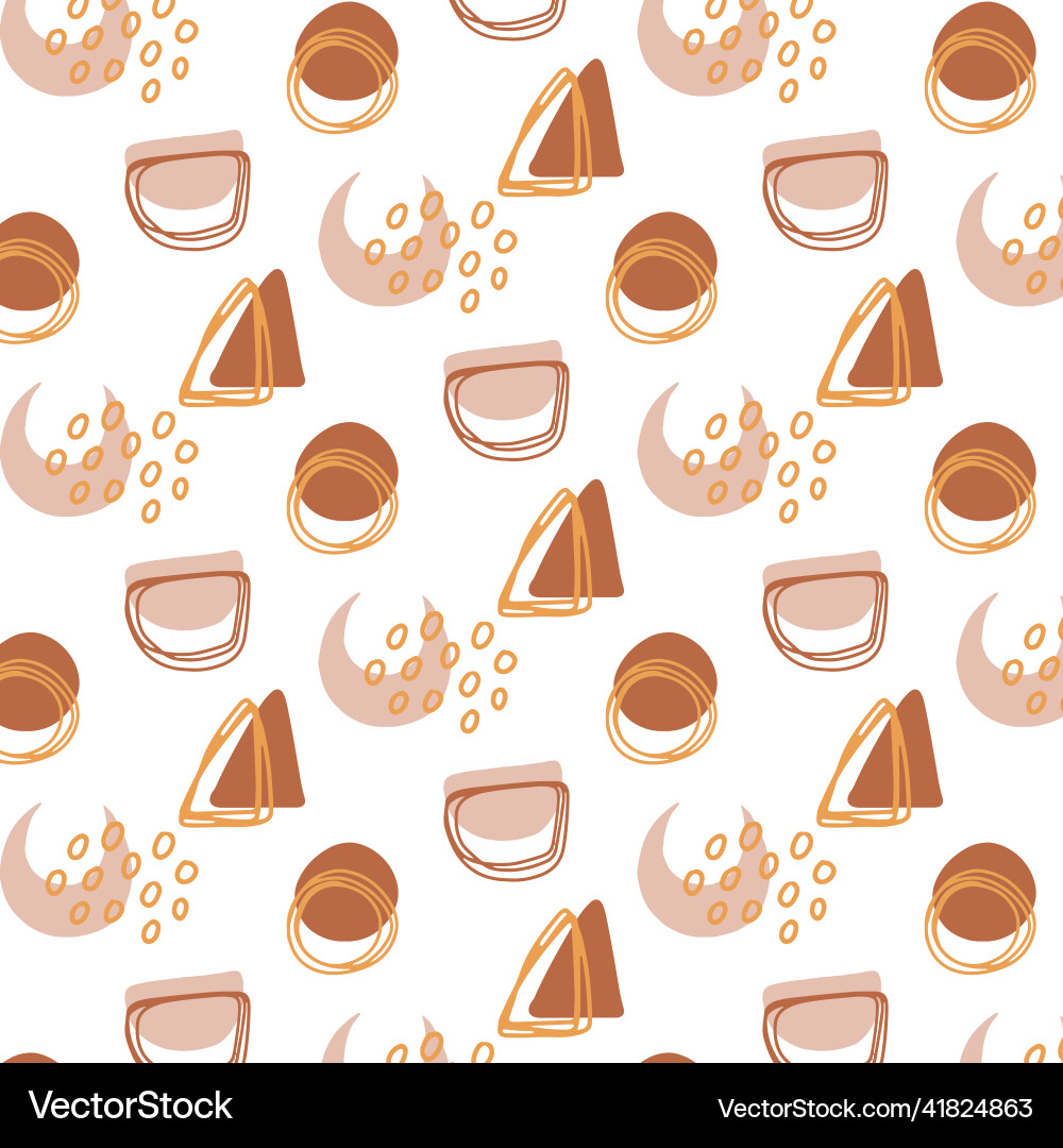 Seamless pattern with abstractions in boho style vector image