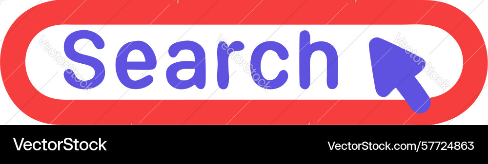 Search bar with search text and cursor user input vector image