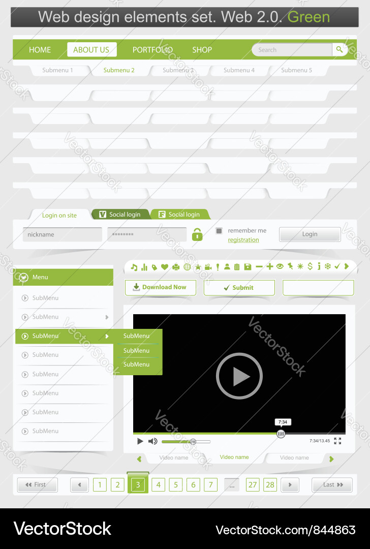Web design elements set vector image