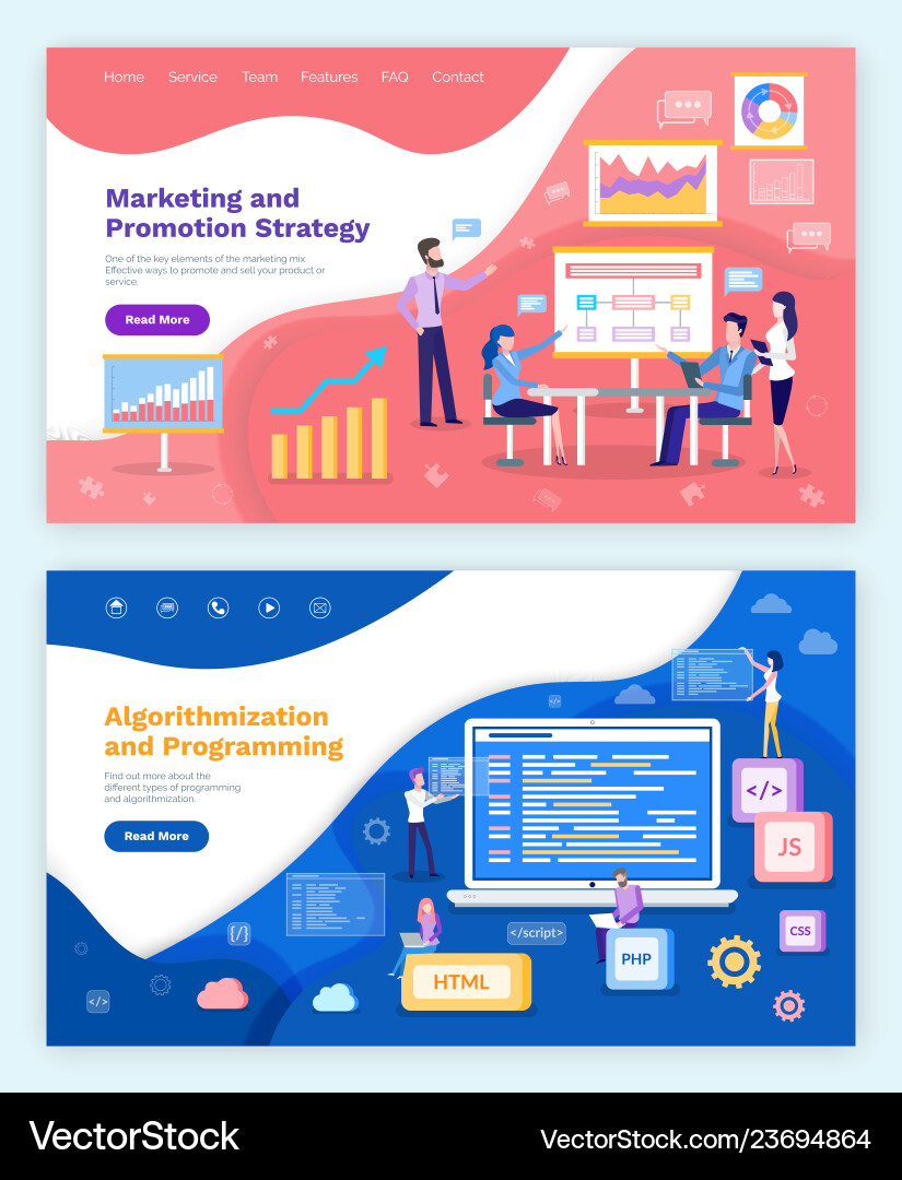Algorithm Strategy & Promotion vector image