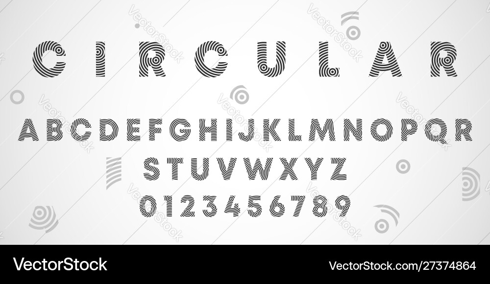 Alphabet letters and numbers circular design Alphabet letters and numbers circular design vector image