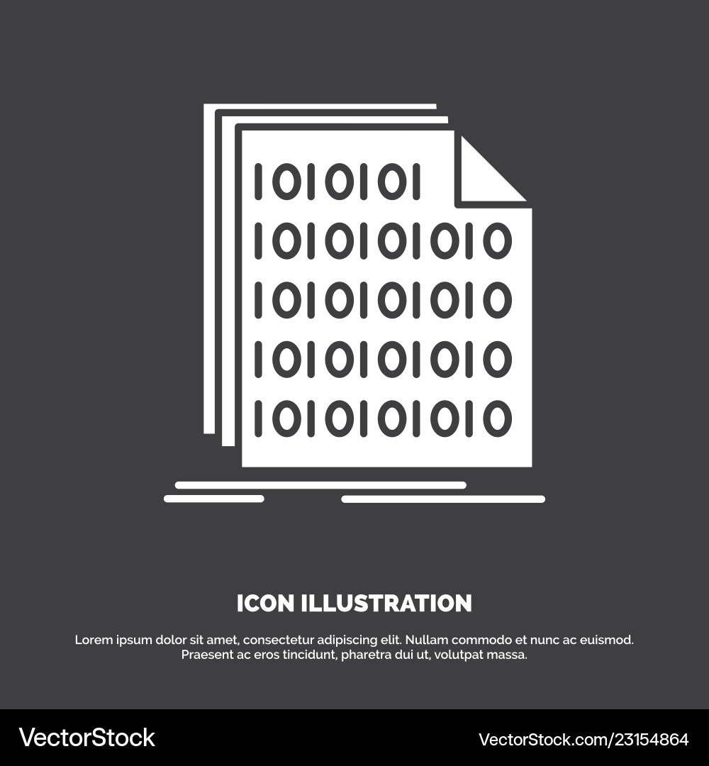 Binärcode-Codierung Daten Dokument Symbol Glyph Vektorbild