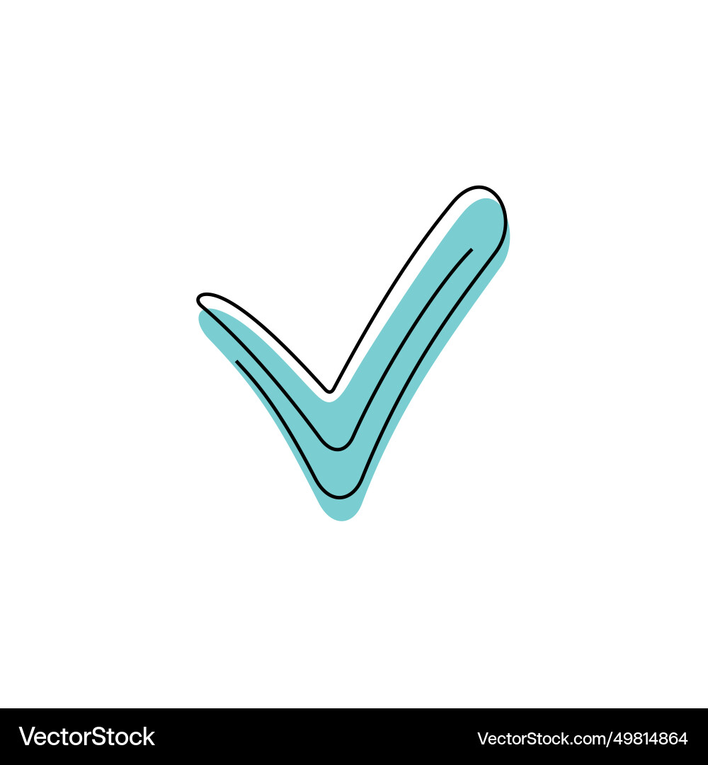 Check mark continuous line icon Vector Image