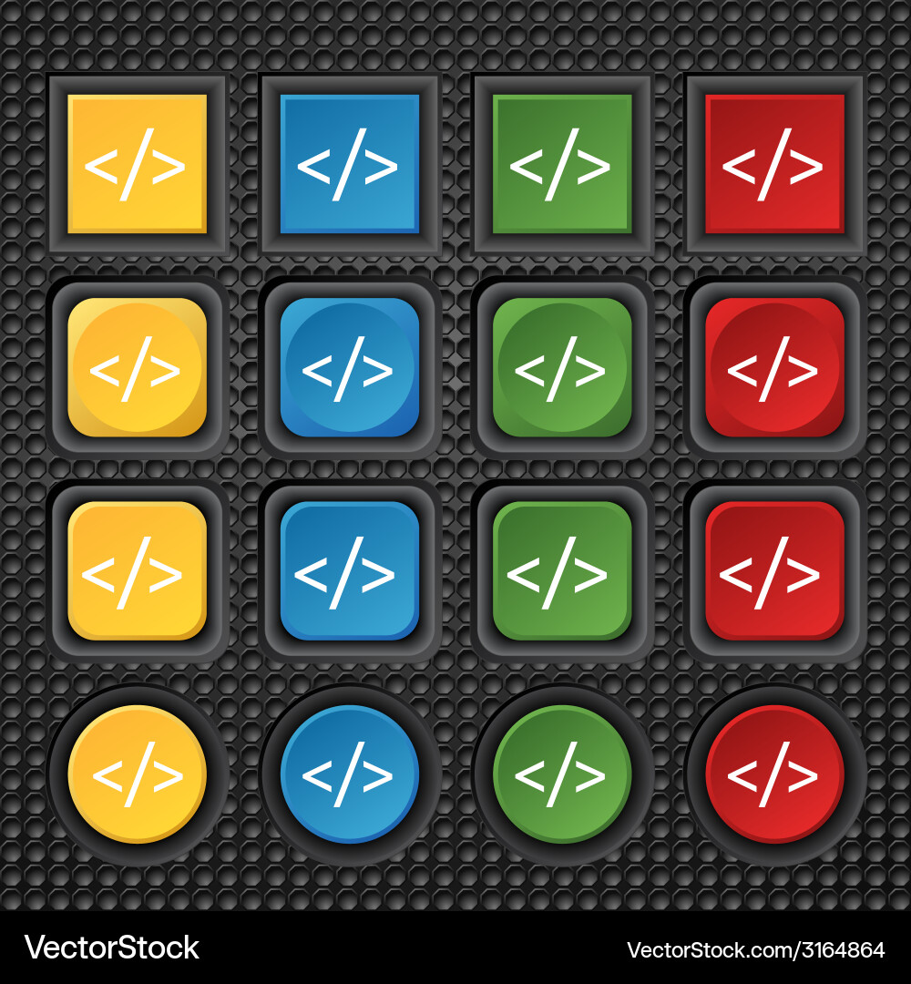Code sign icon programming language symbol set vector image