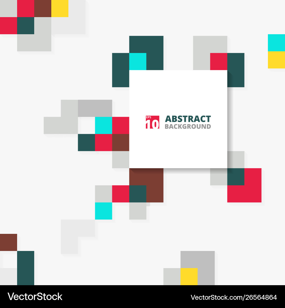 Colorful Geometric Square Pattern Vector Image