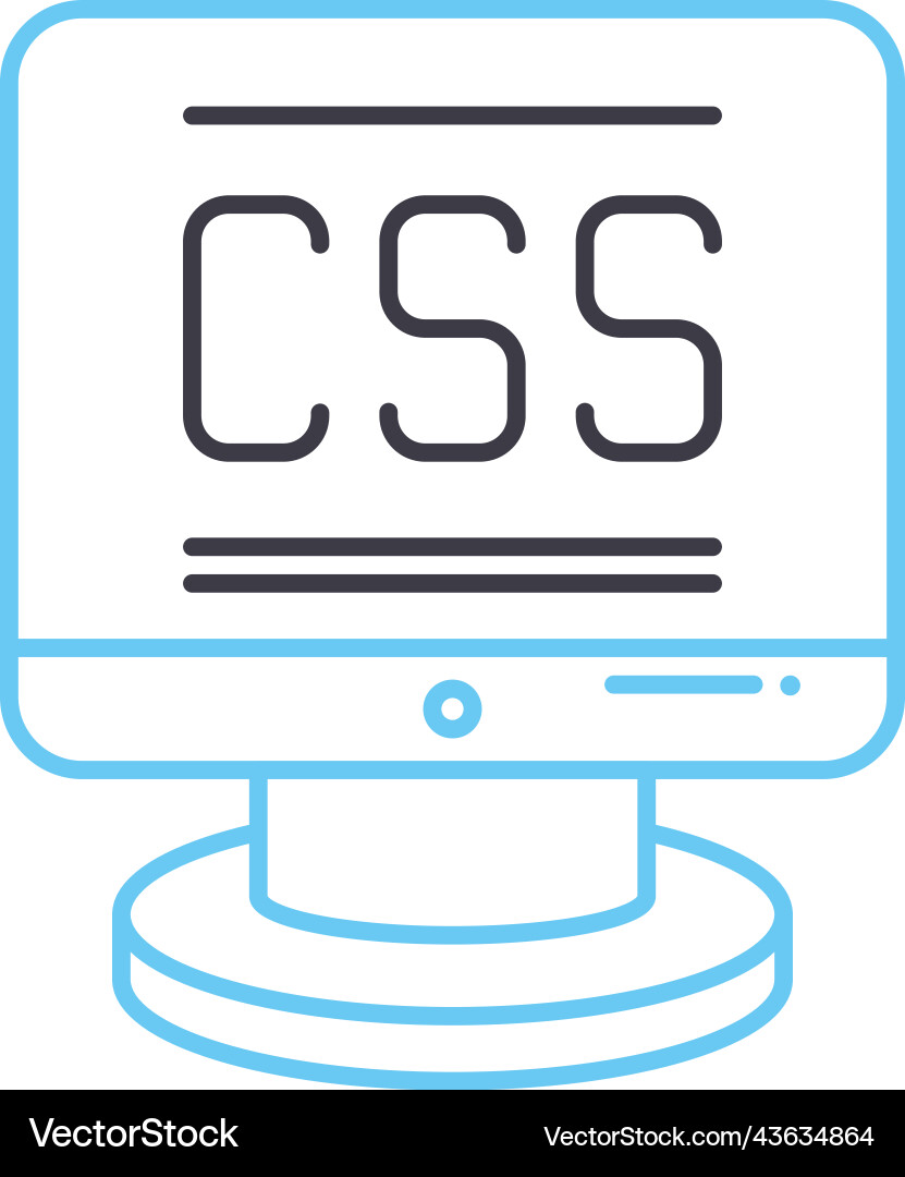 Css line icon outline symbol Css line icon outline symbol vector image