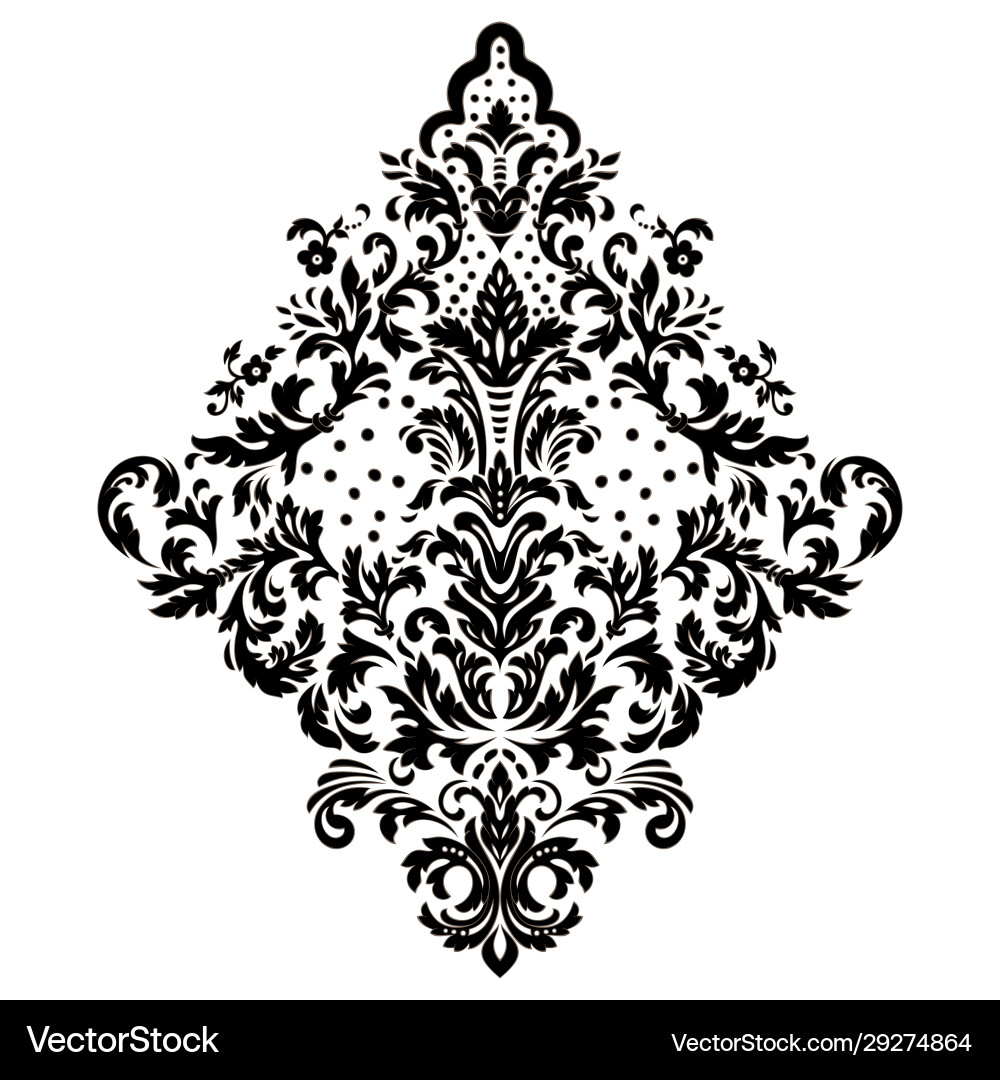 Damask element isolated central vector image