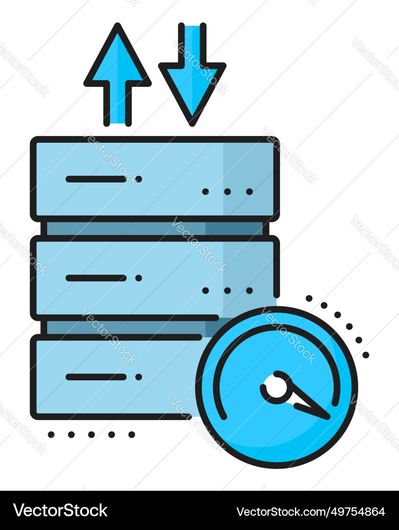 Database network server color icon cloud storage vector image