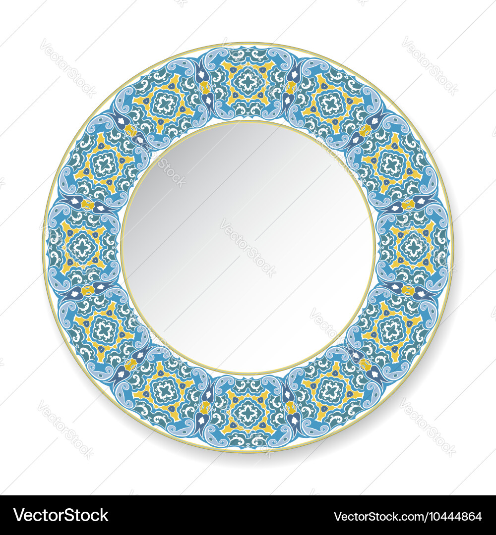 Decorative plate with circular pattern Vector Image