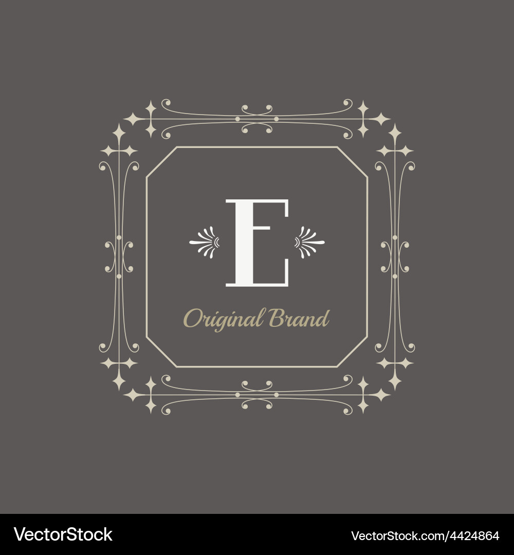 Elegant Monogram Frame - Vintage Style Vector Image