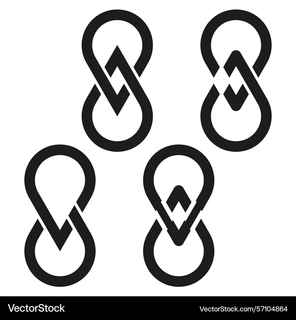 Linked ring shape abstract chain bold circular Linked ring shape abstract chain bold circular vector image