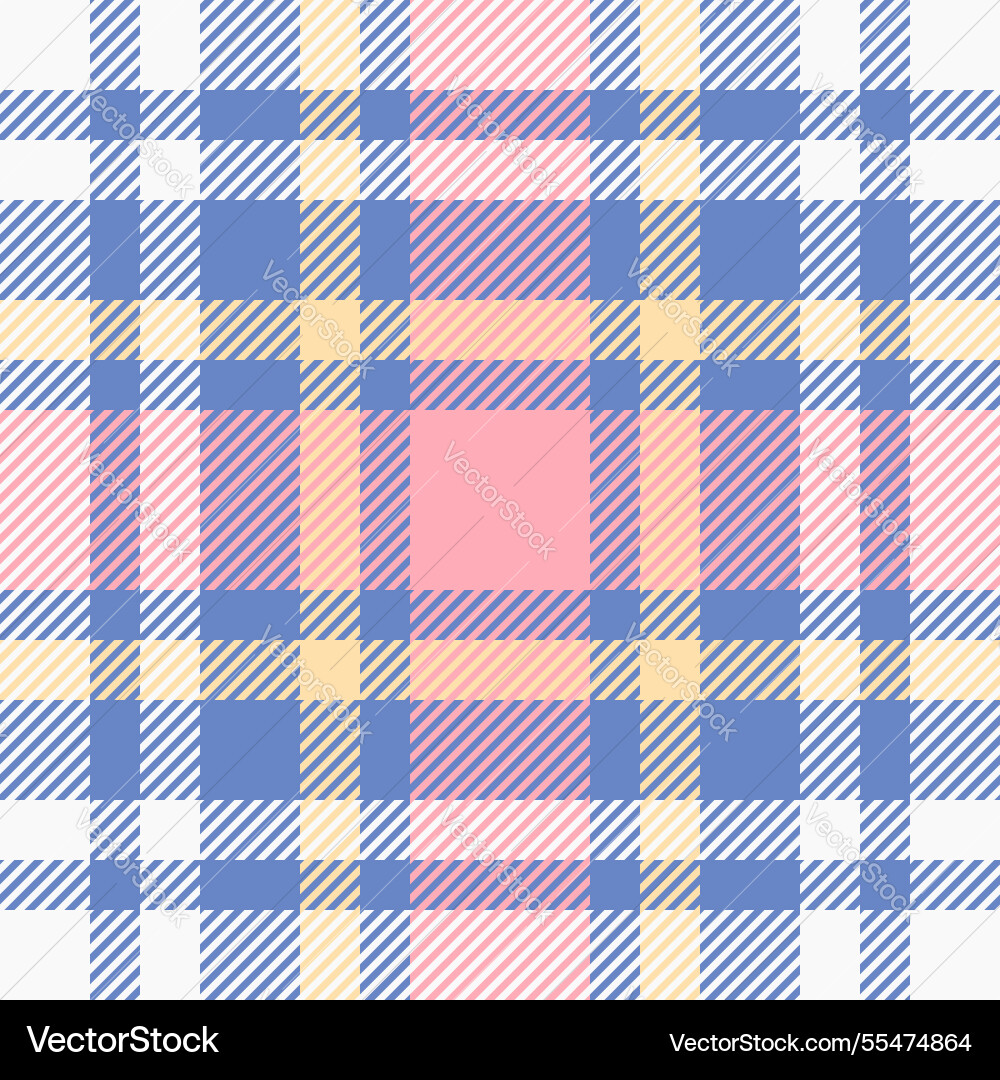 Pastel plaid pattern in soft pink blue and beige Vector Image