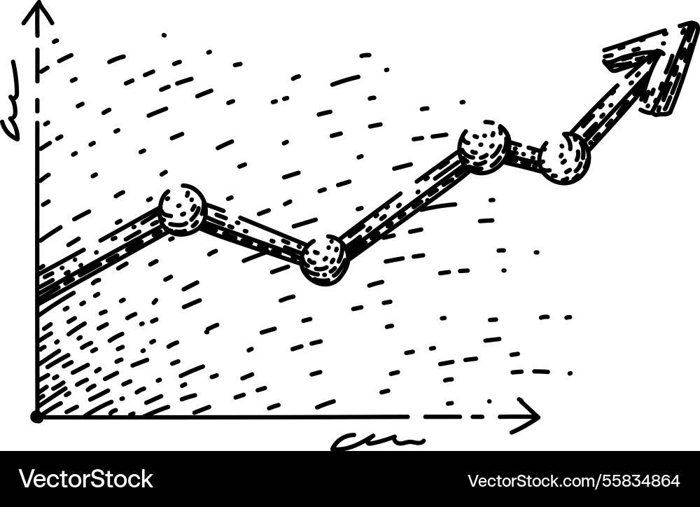 Plot graph sketch hand drawn vector image