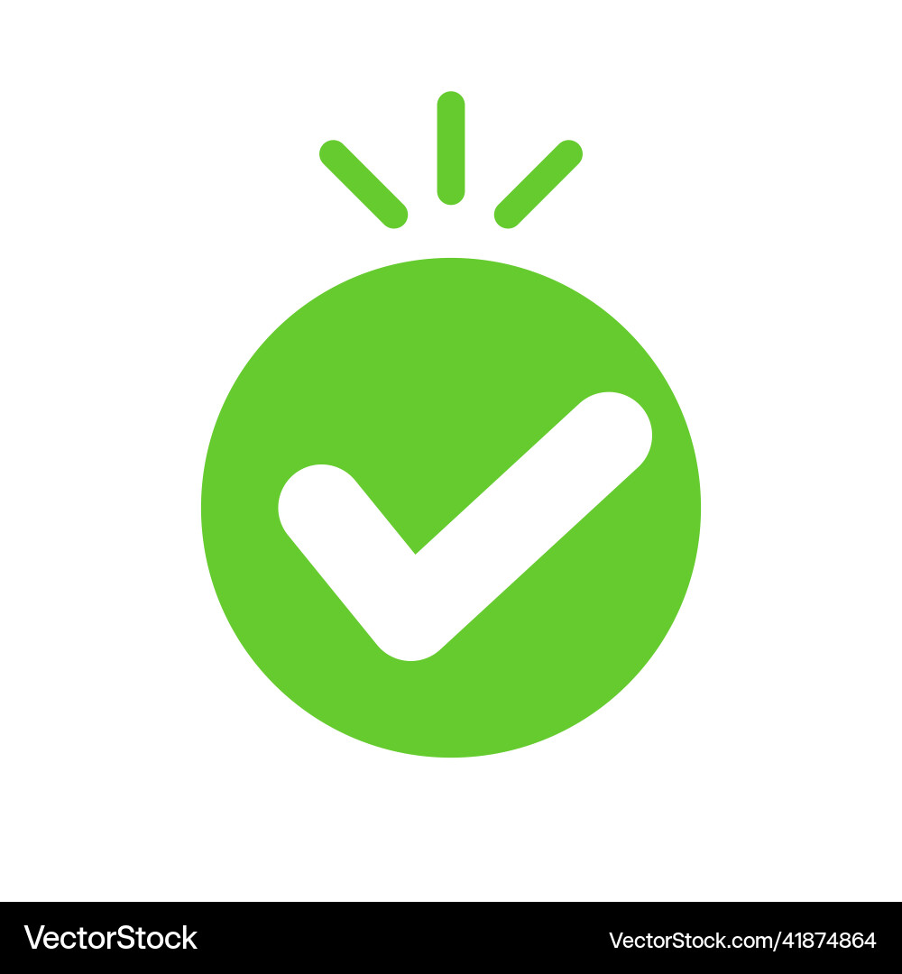 Pop check mark icon of success and authentication vector image