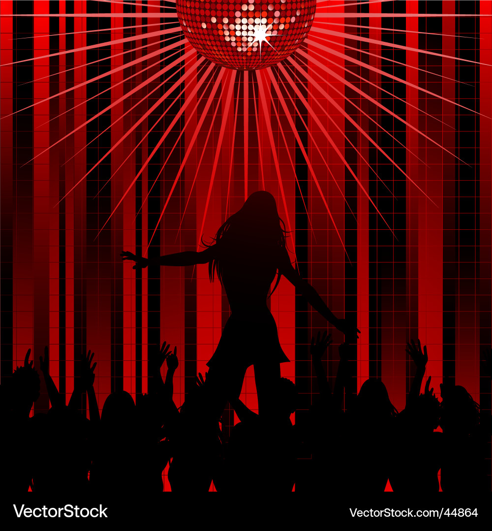 Red Concert Scene with Dancer Vector Image