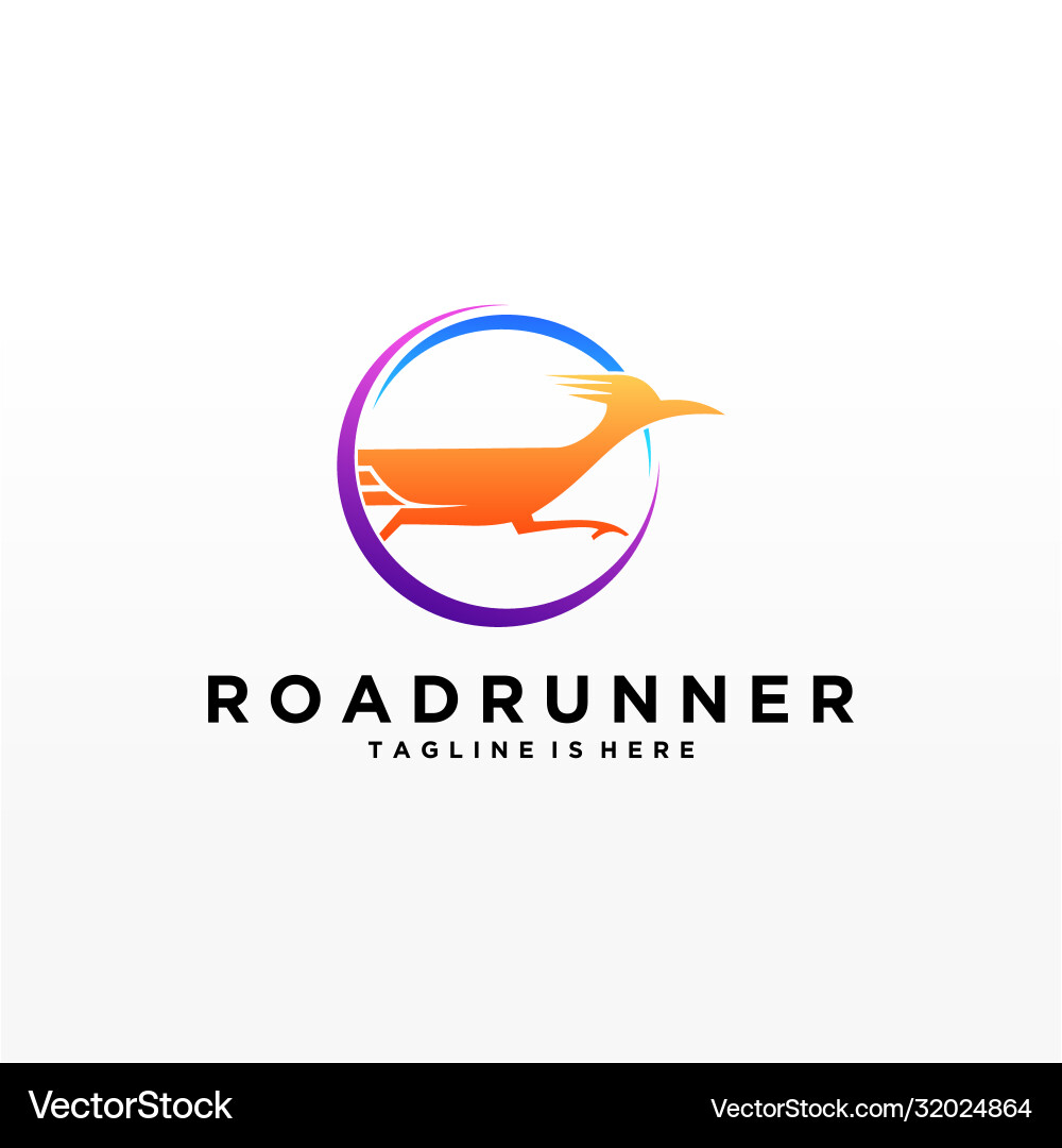 Roadrunner bird abstract minimal simple geometric vector image