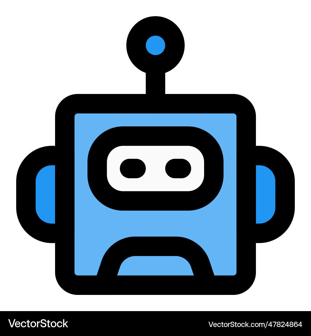 Robot designed with remote control system vector image