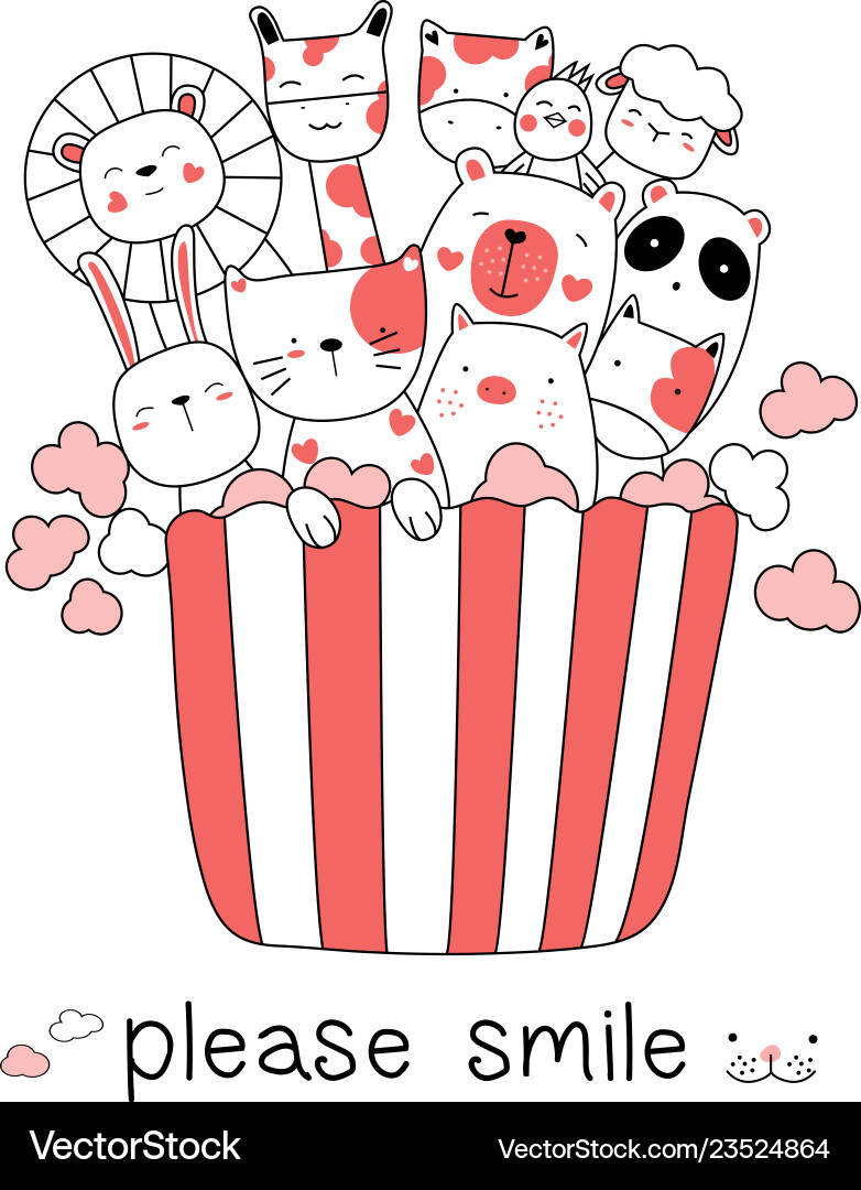 Süßes Babytier mit Cartoon Hand gezeichnet Stil Süßes Babytier mit Cartoon Hand gezeichnet Stil vektorbild