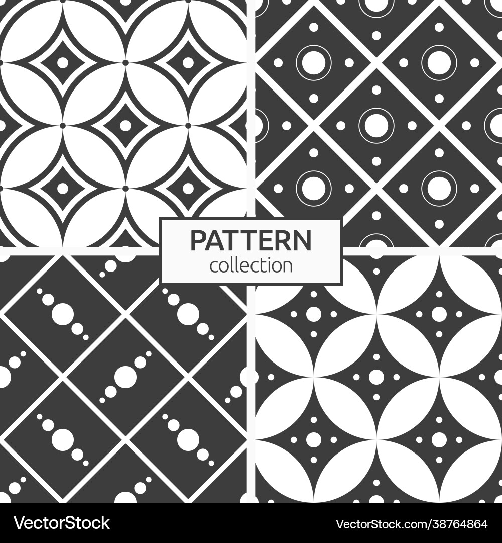 Set four seamless rhombuses tiles patterns vector image