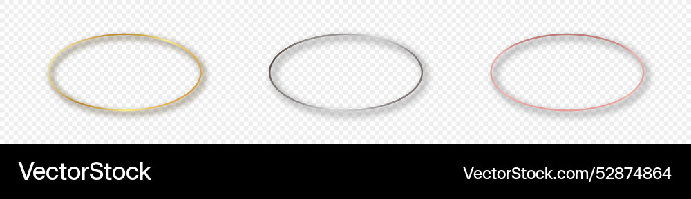 Set of three oval shape frames Vector Image
